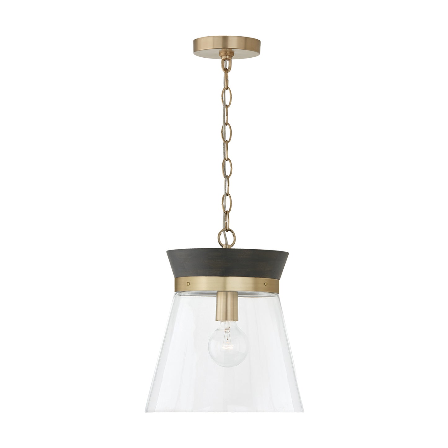 Finn Pendant in Black Stain/Matte Brass