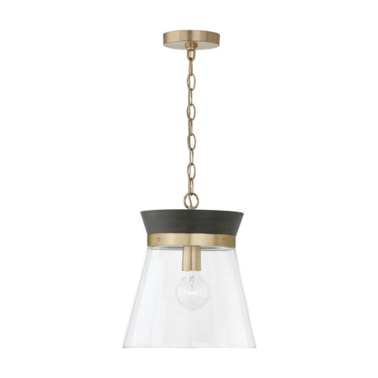Finn Pendant in Black Stain/Matte Brass