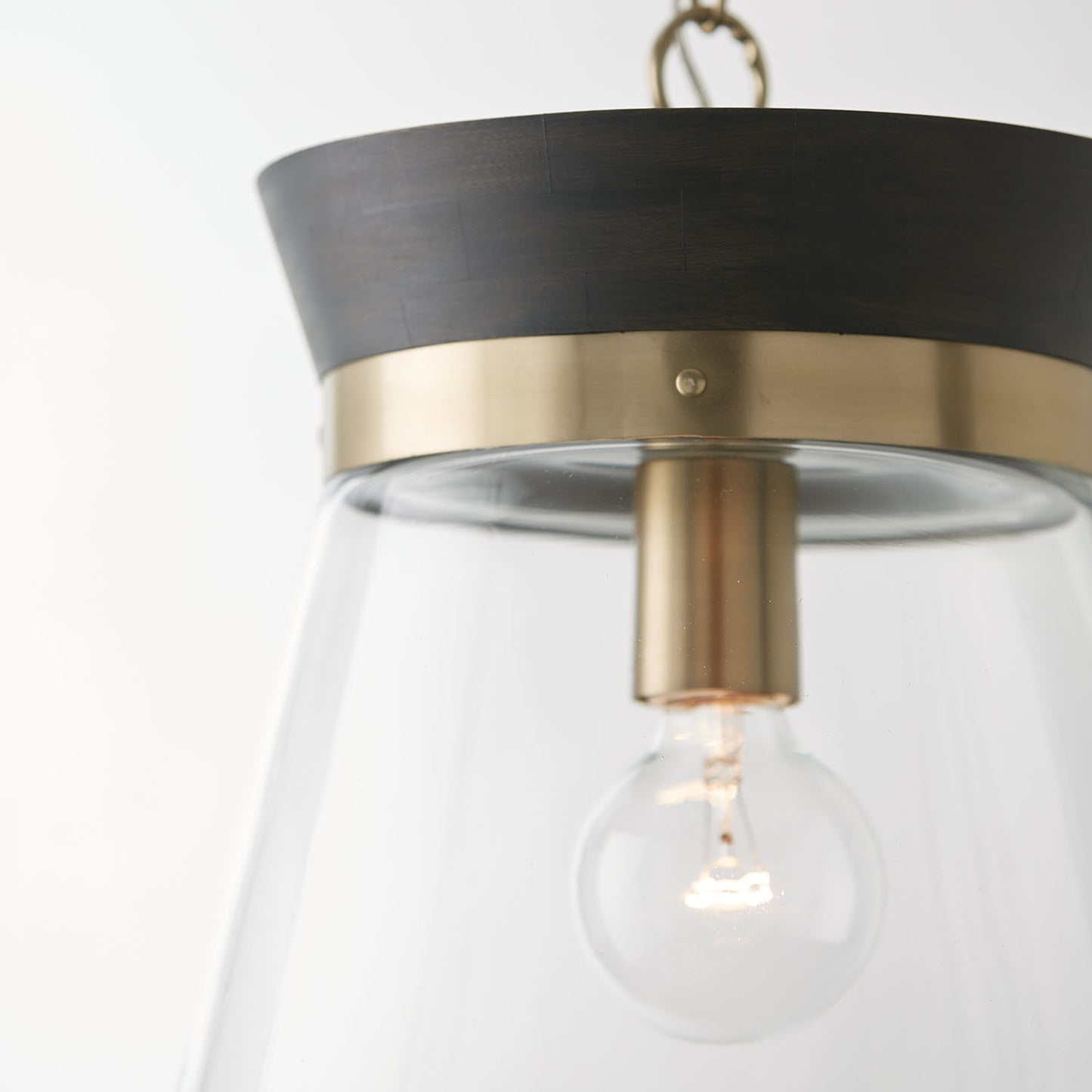 Finn Pendant in Black Stain/Matte Brass