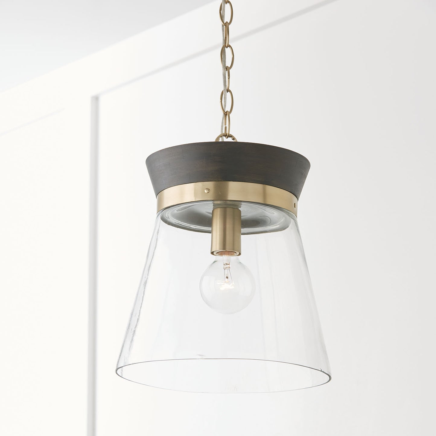 Finn Pendant in Black Stain/Matte Brass
