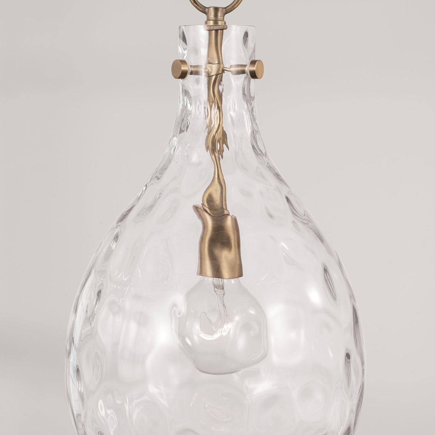 Brentwood Water Glass Pendant in Aged Brass