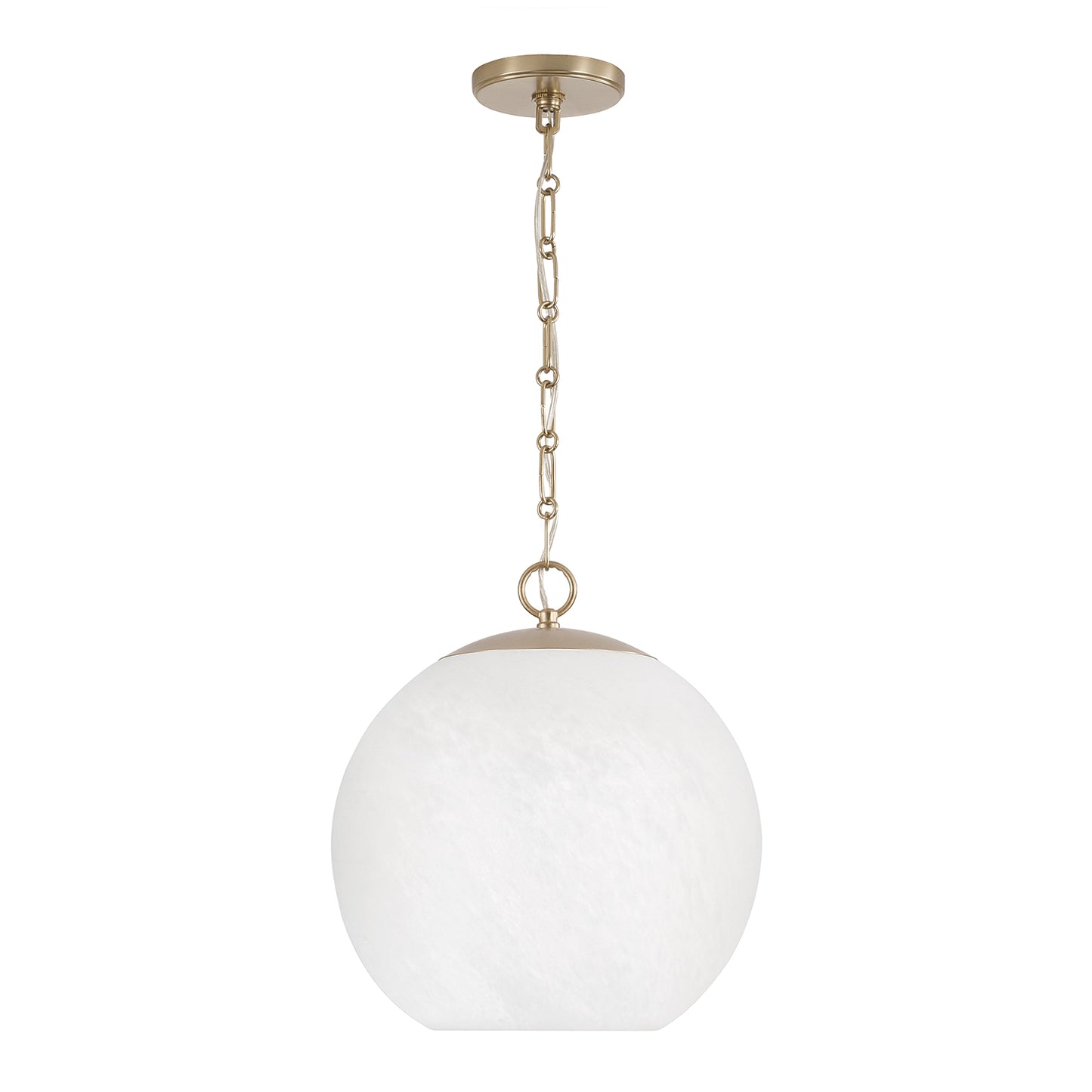 Cleo Globe Pendant in Matte Brass
