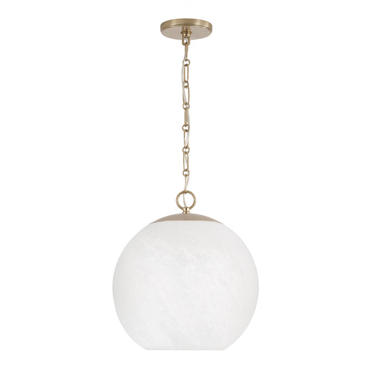 Cleo Globe Pendant in Matte Brass