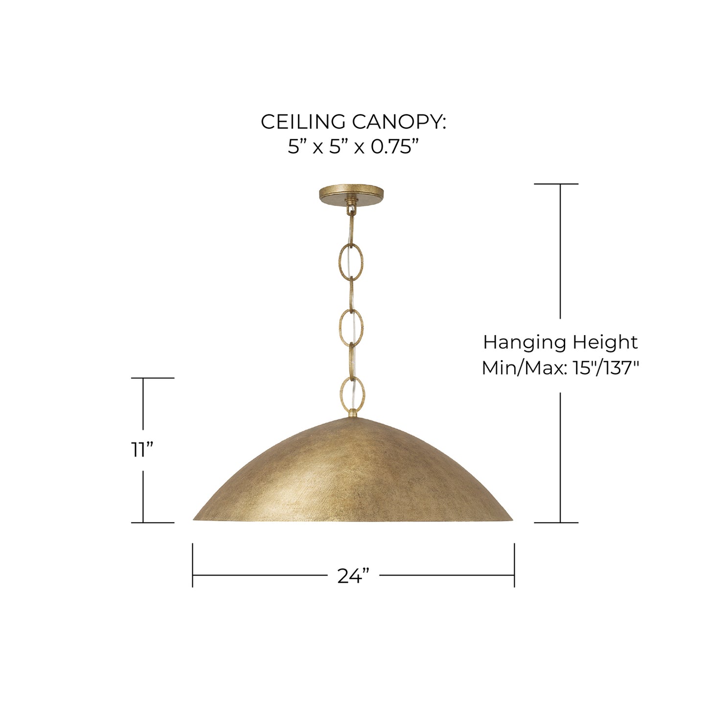 Francesca Medium Pendant in Feathered Gold