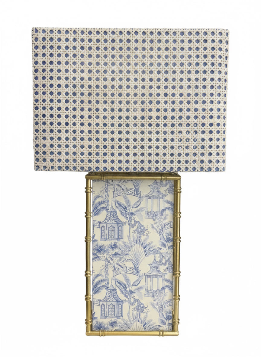 Blue and White Chinoiserie Table Lamp