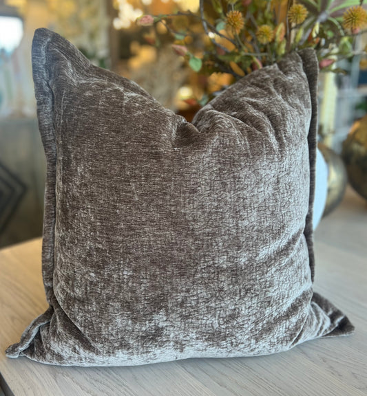 Mocha Plush Throw Pillow