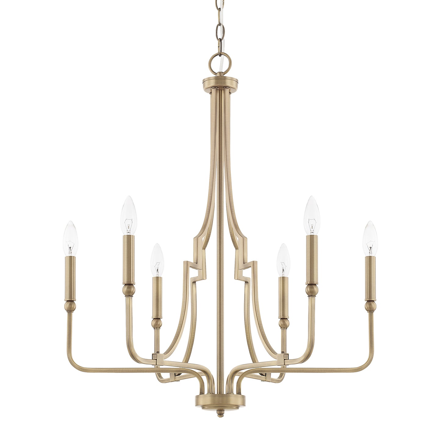 Dawson Small Chandelier in Aged Brass