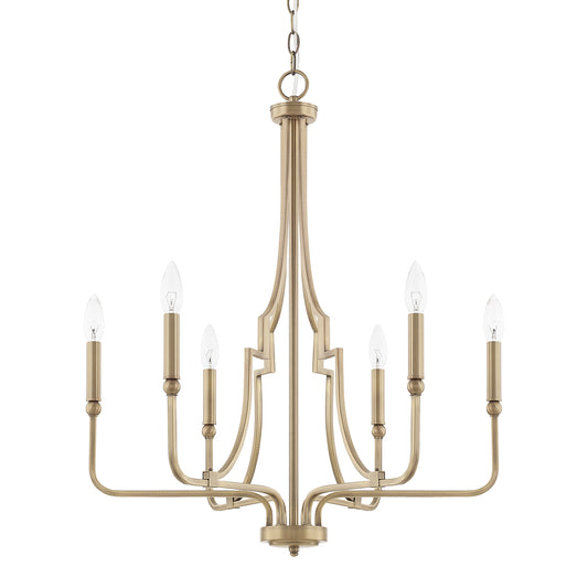 Dawson Small Chandelier in Aged Brass