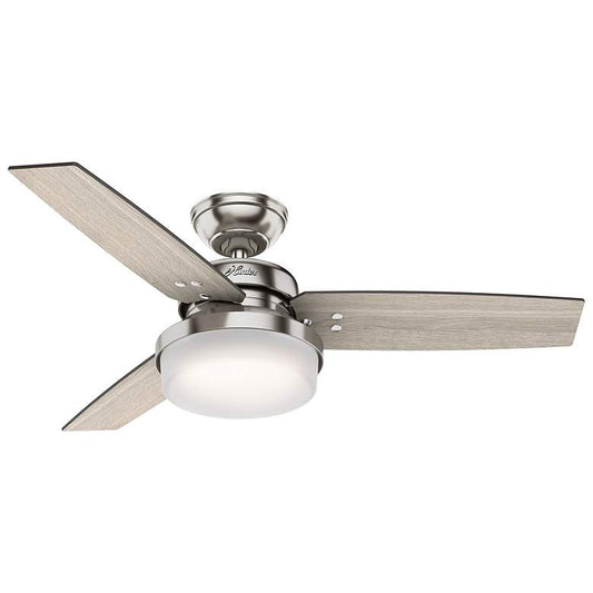 44" Sentinel LED 3-Blade Brushed Nickel Ceiling Fan with Remote