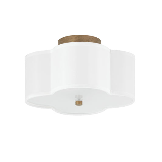 Quinn 2-Light Semi Flush in Brushed Gold