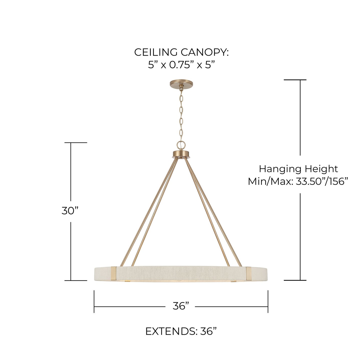 Delaney Large Chandelier in Matte Brass
