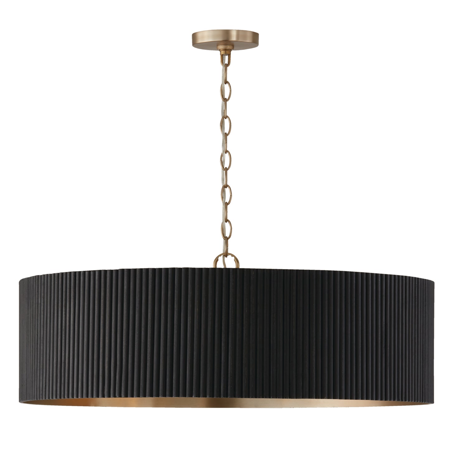 Donovan Chandelier in Black Stain/Matte Brass