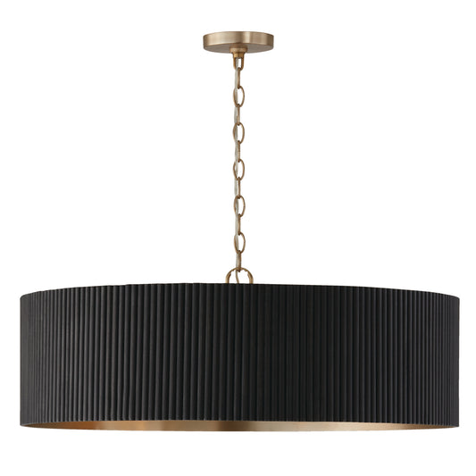 Donovan Chandelier in Black Stain/Matte Brass