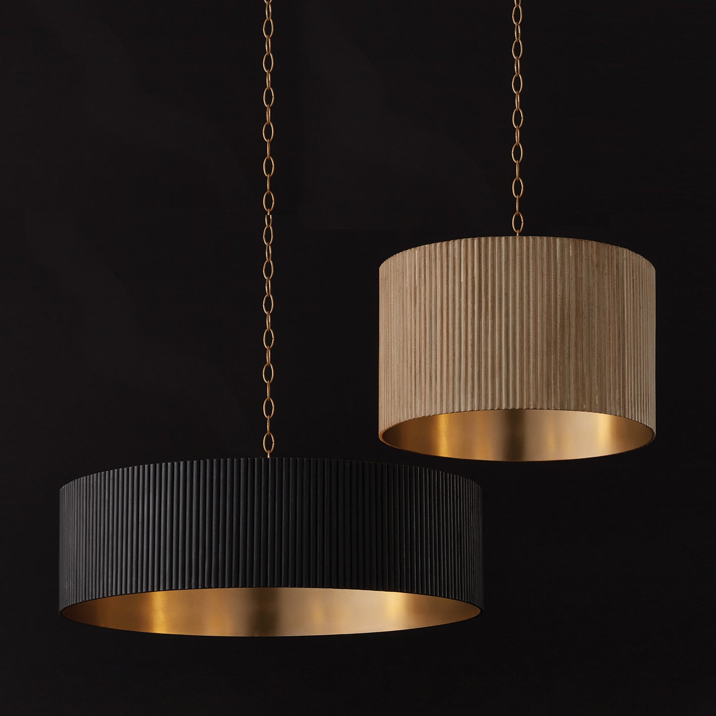 Donovan Chandelier in Black Stain/Matte Brass