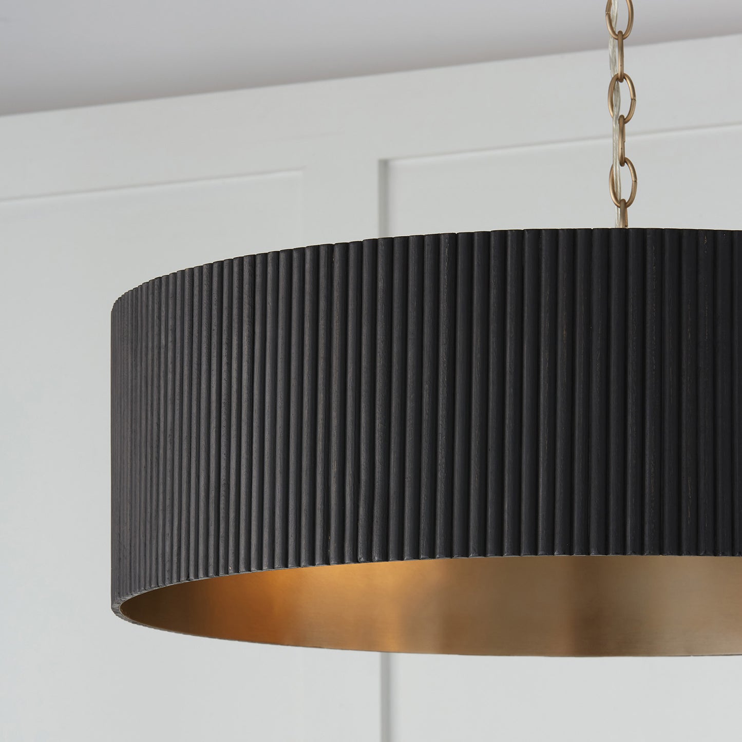 Donovan Chandelier in Black Stain/Matte Brass
