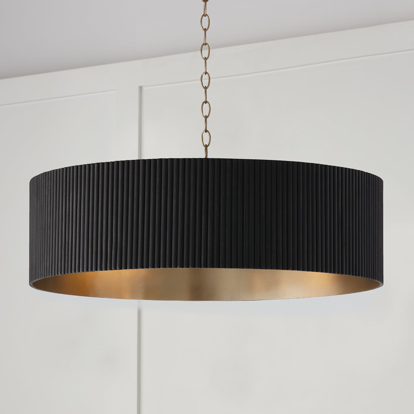 Donovan Chandelier in Black Stain/Matte Brass