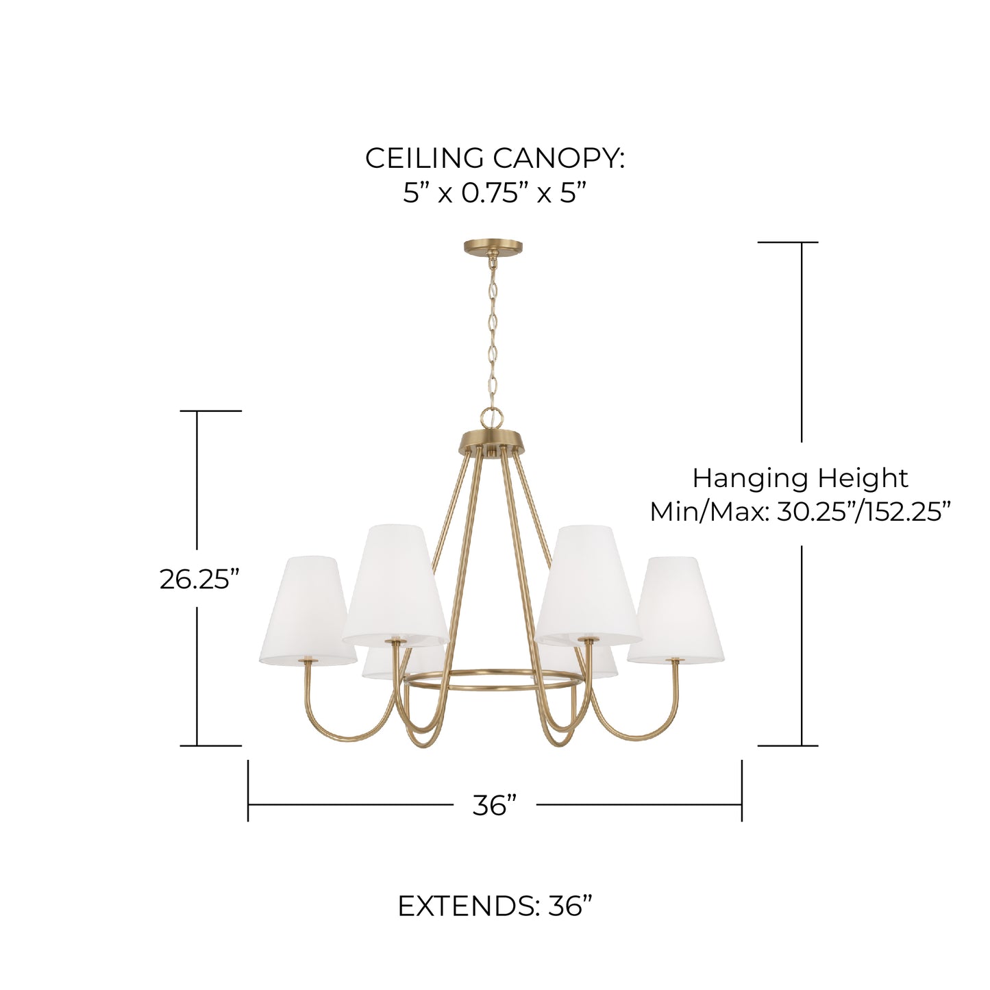 Julia Chandelier in Matte Brass