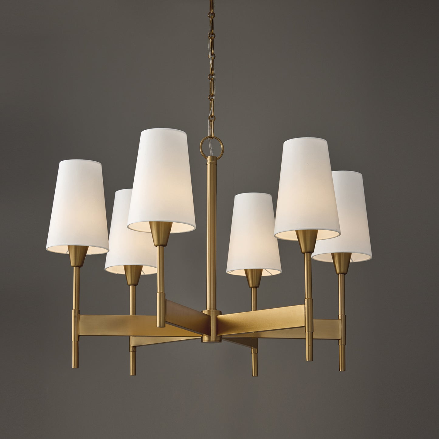 Leland Medium Chandelier in Aged Brass