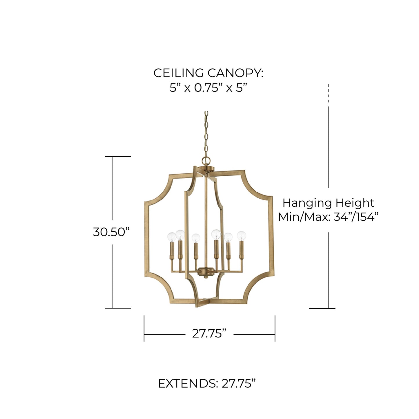 Lesley Foyer in Aged Brass