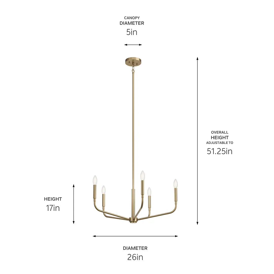 Madden Chandelier in Champagne Bronze