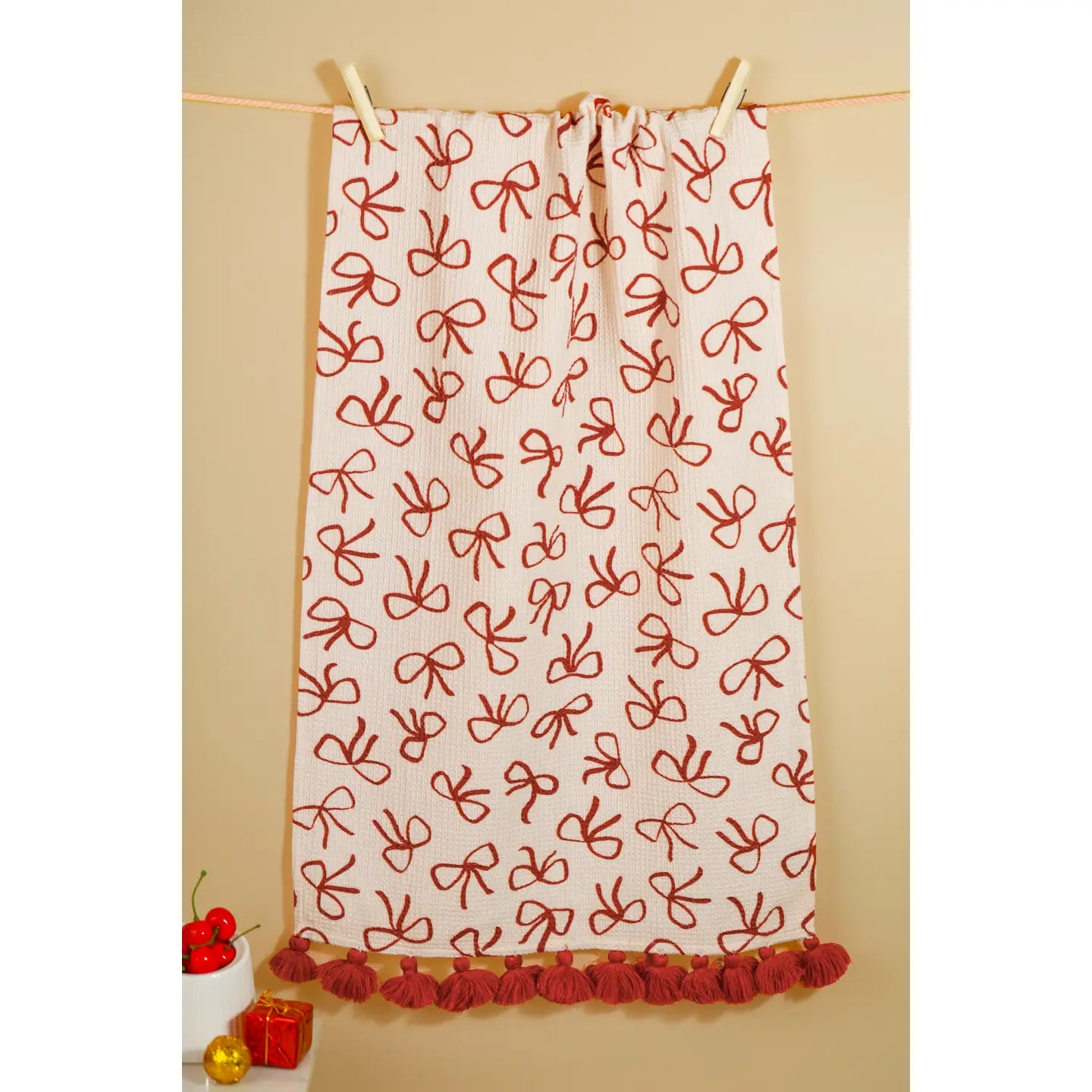 Christmas Bows Tea Towel
