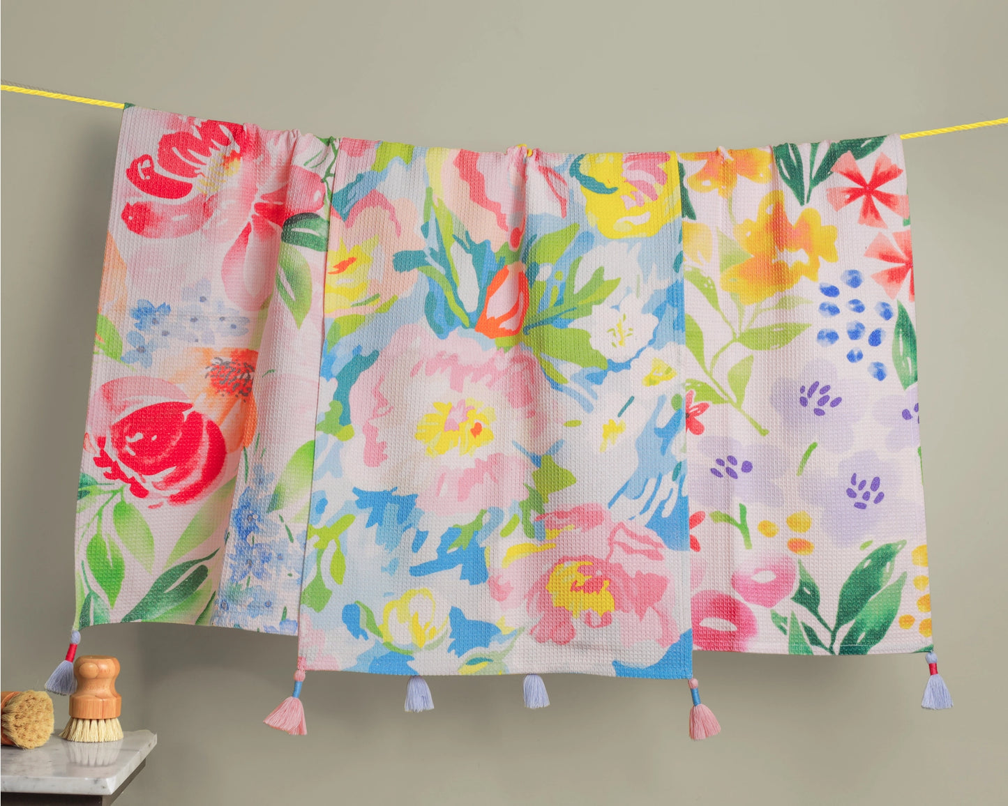 Secret Garden Watercolor Tea Towel