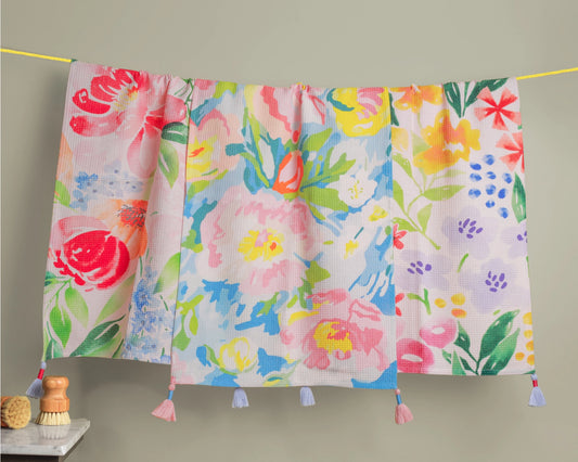 Secret Garden Watercolor Tea Towel