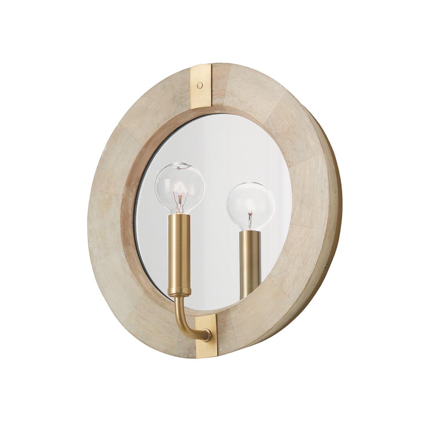 Finn Wall Sconce in White Wash/Matte Brass
