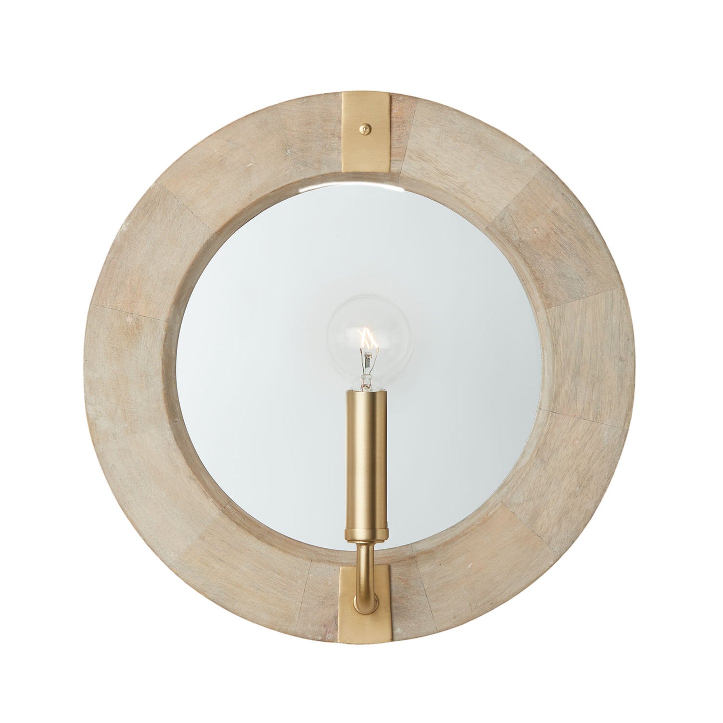 Finn Wall Sconce in White Wash/Matte Brass