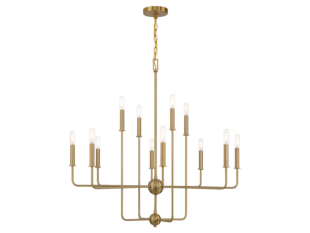 Avondale 12-Light Chandelier in Warm Brass