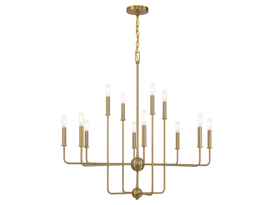 Avondale 12-Light Chandelier in Warm Brass
