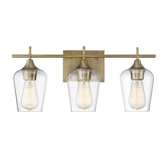 Jameson 3 LT Vanity Light in Warm Brass