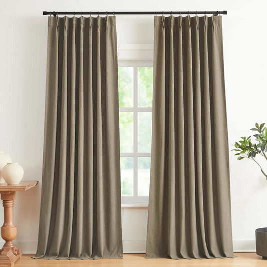 Cafe Brown Pinch Pleat Blackout Curtains