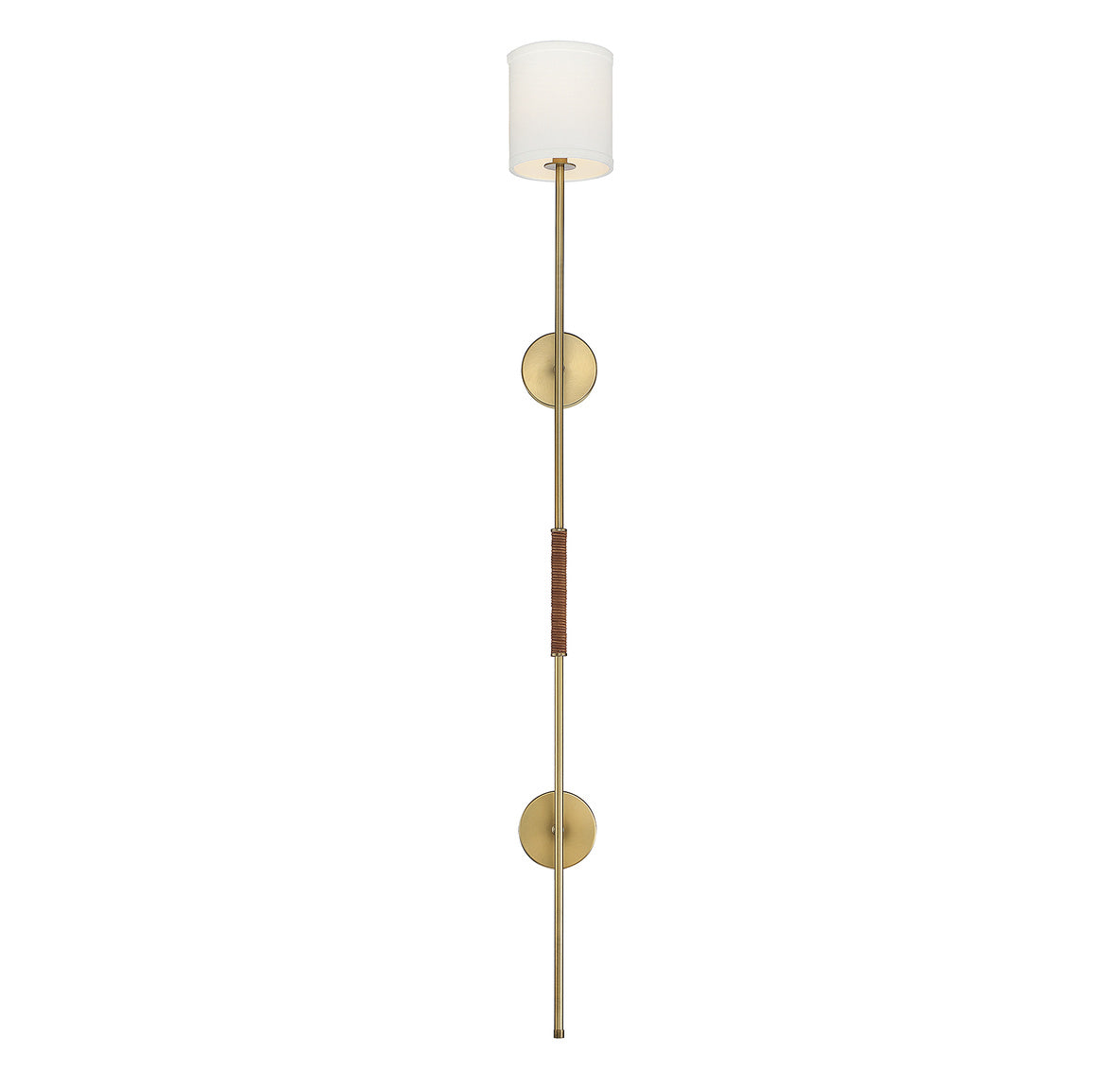 Melbourne Wall Sconce in Natural Brass/Leather