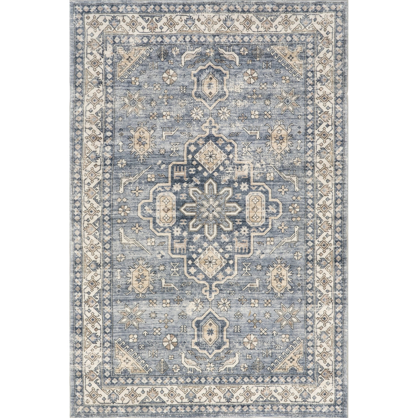 Jayley Vintage Washable Medallion Rug 8x10