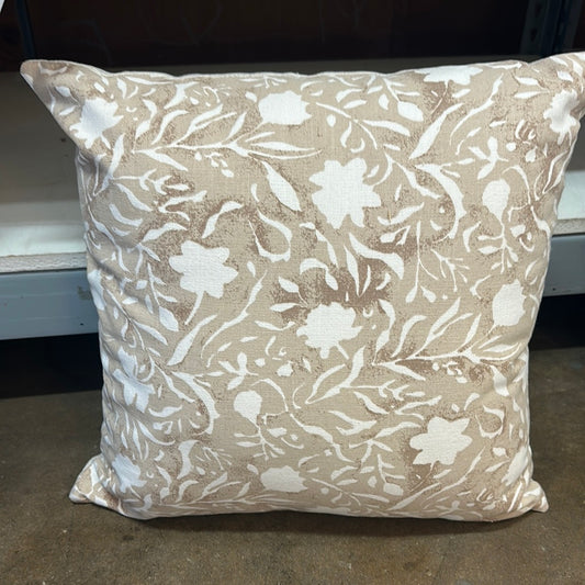 Tan/Floral Pillow