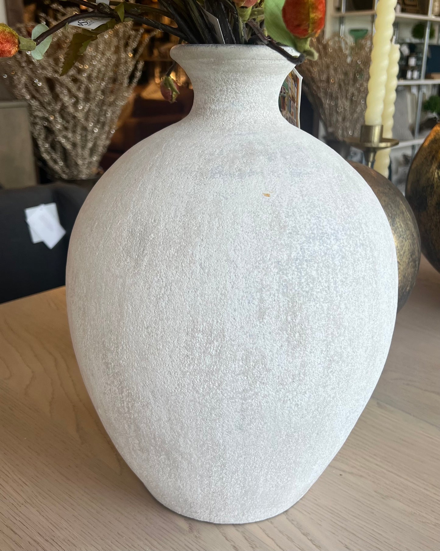 Textured White Urn