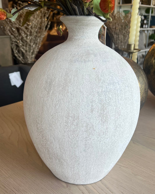 Textured White Urn