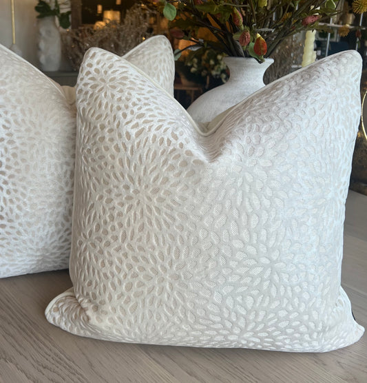 Cream Textured Throw Pillow