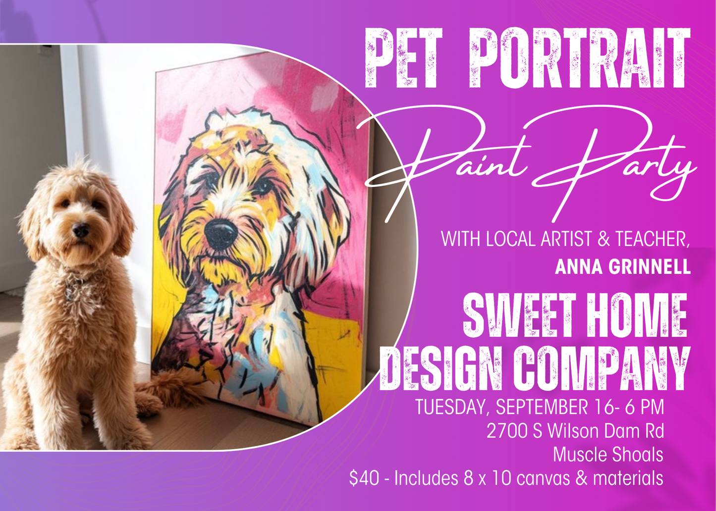 Pet Portrait Paint Party