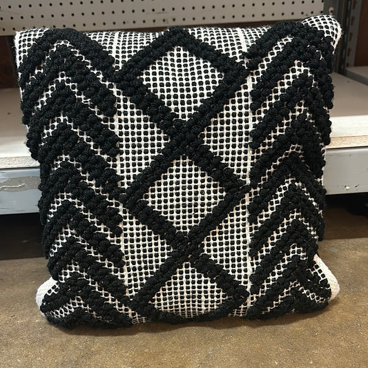 Black Geometric Indoor/Outdoor Pillow