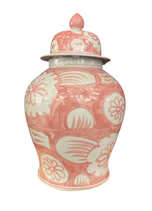 Coral Lidded Jar