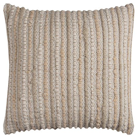 Natural/Beige Striped Throw Pillow