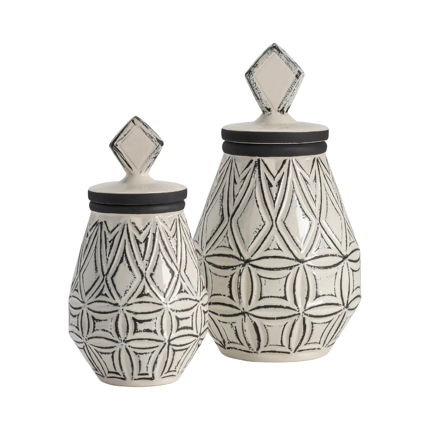 Set of 2 Geometrical Vases