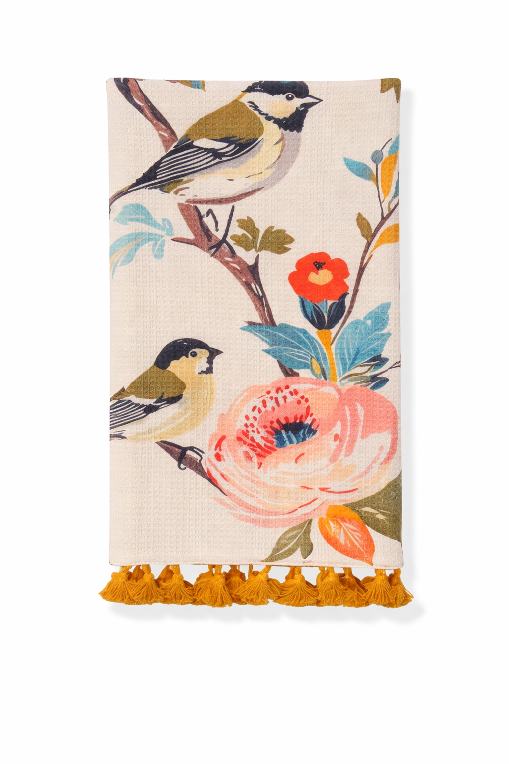 Cream Avian Bloom Tea Towel