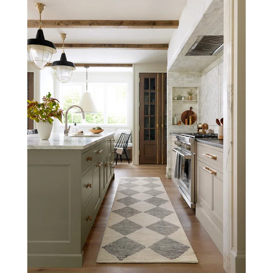 Wool Beige / Charcoal Runner Rug