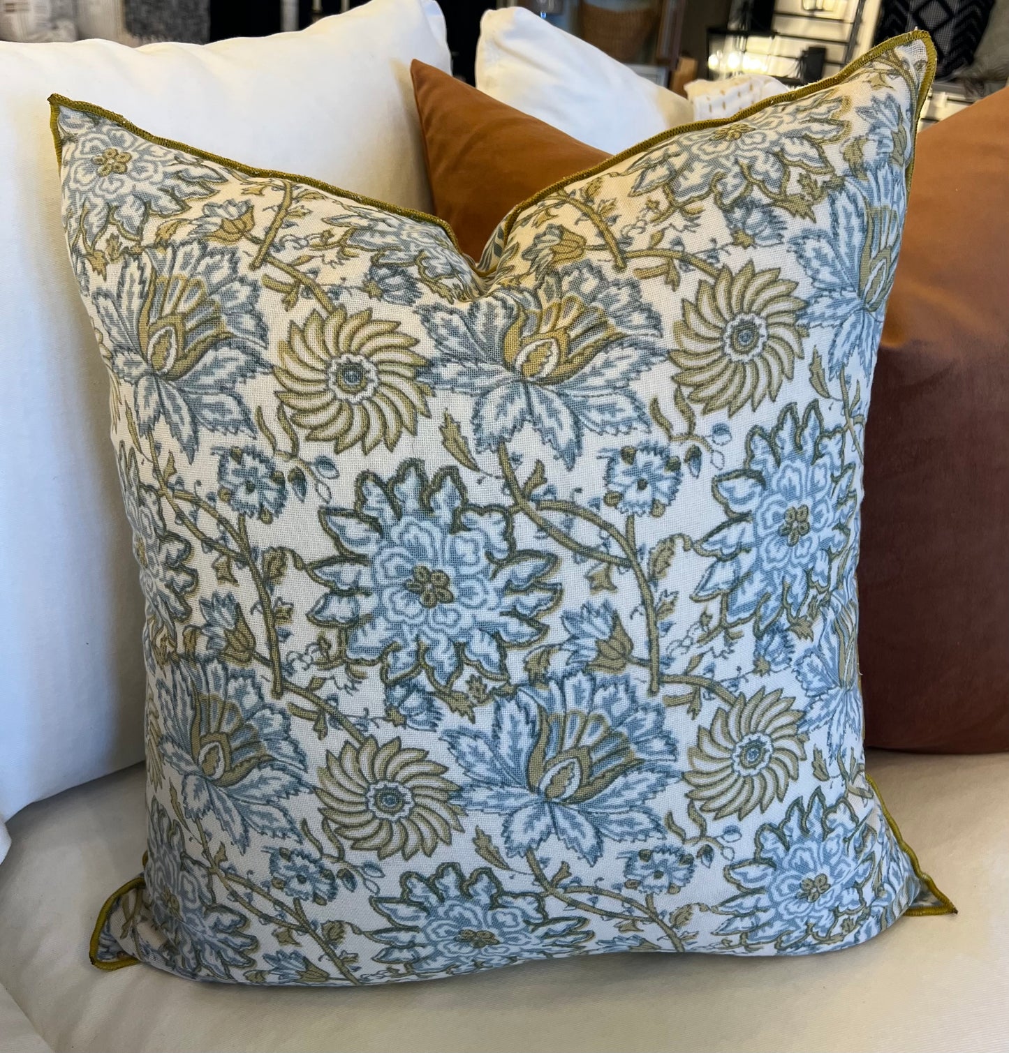 Reversible Block Print Throw Pillow
