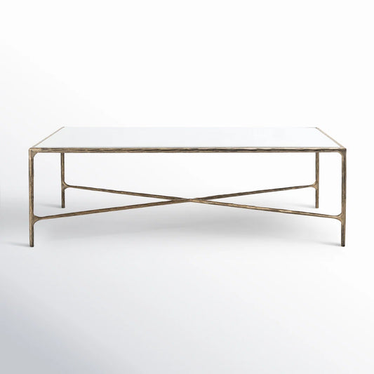 Brass and Quartz Coffee Table