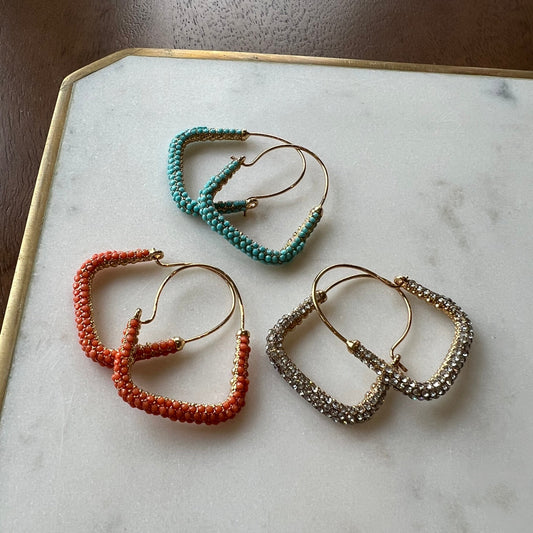 Square Crystal Bottom Earrings