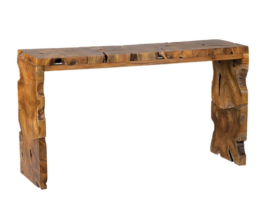 Burl Organic Teak Console Table